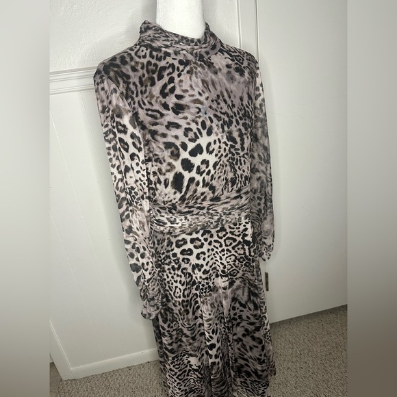 Eliza J Leopard Print Long Sleeve Dress size 14 new with tag - Picture 5 of 13